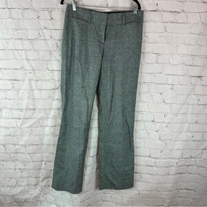 ann taylor LOFT marisa trouser sz 4 black white tweed linen blend preppy office